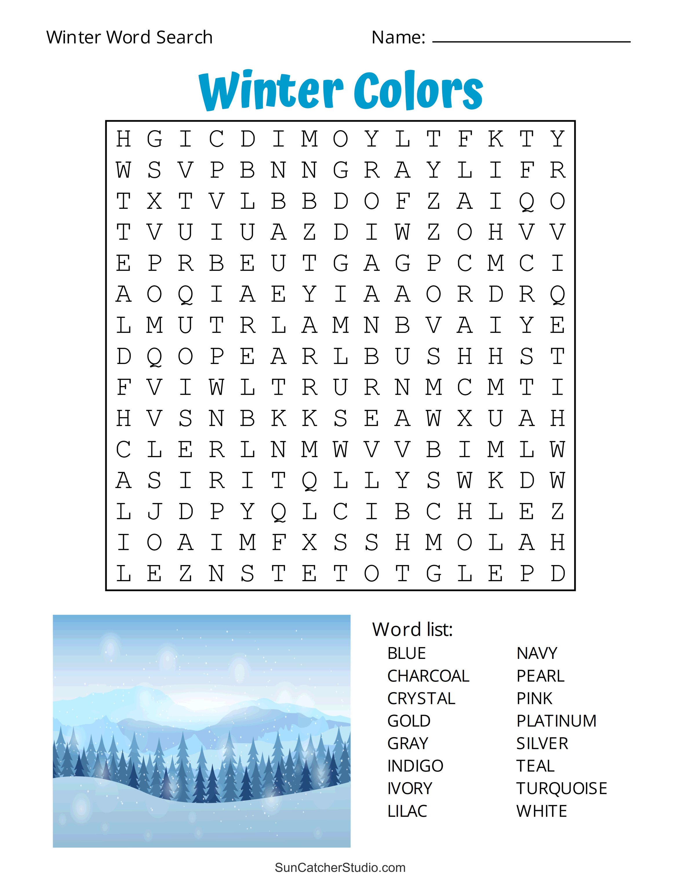 printable winter word search puzzles (word find) – free printables